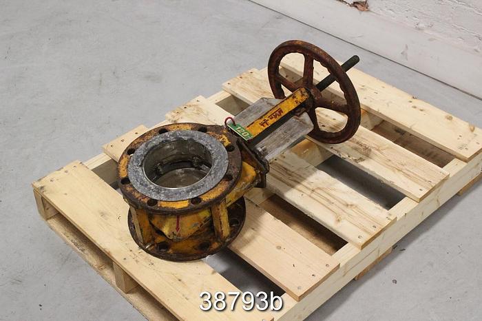 Used T. Mcavity And Sons 6" Hand Operated Knife Gate Valve, 6.75" Face to Face #38793