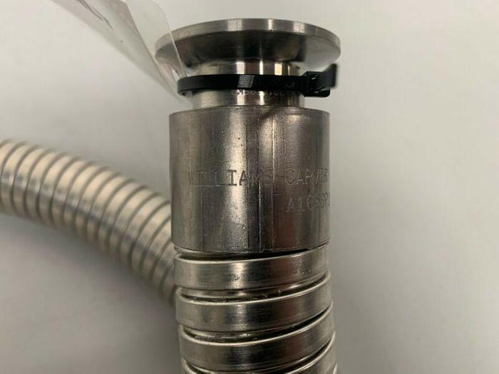 Used Williams-Carver 83" SS Reinforced Flexible Silicon Hose w/ 1" Sanitary Fittings