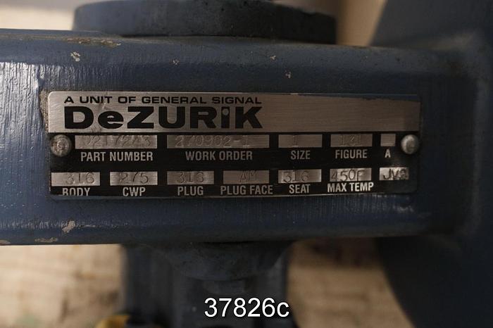 Unused Dezurik 1" Control Plug Valve, 9217243 #37826