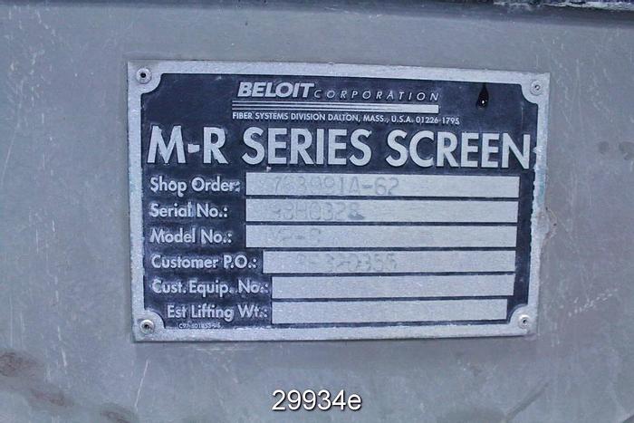 Used Beloit MR-8 Horizontal Pressure Screen with 0.016" Slots #29934