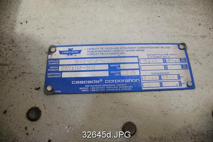 Used Cascade 60G-RCP-B003R2 Roll Clamp #32645