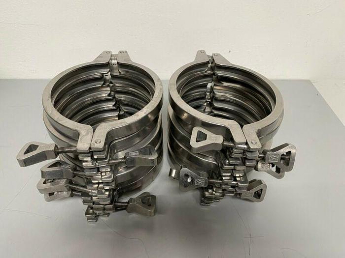 Used Double-Pin Heavy Duty Stainless Steel 6" Clamps