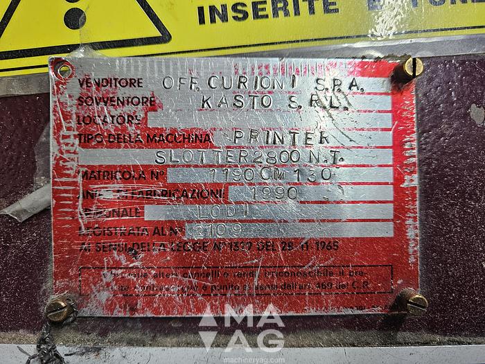 Used Curioni 2800 NT (3 Colors) PRINTER SLOTTER Inliner