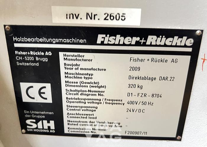 Used Veneer crossfeed splicing Fisher+Rueckle FZR-15+DAR-22+