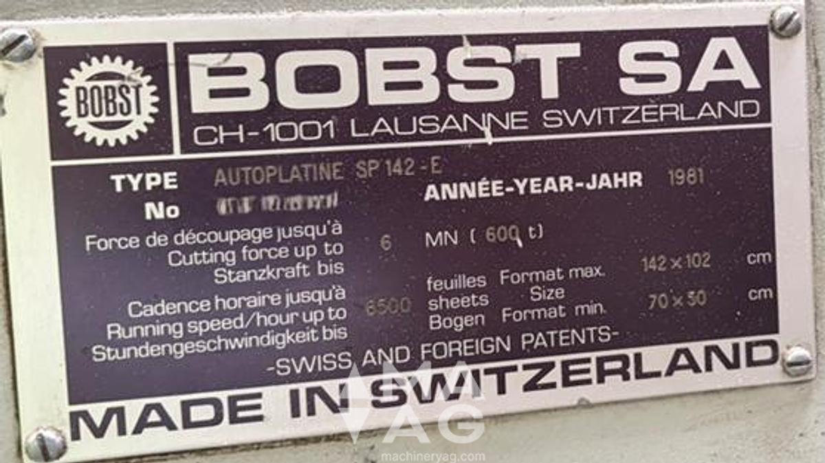 Used 1981 Bobst S