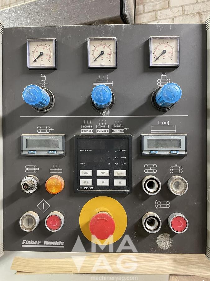 Used Fisher+Rueckle Omnimaster 1200 Veneer splicing machine, year 2009