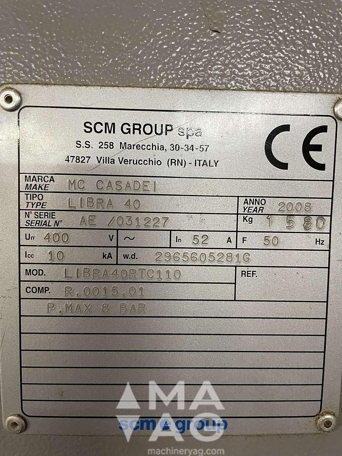 Used SCM CASADEI Libra 40 Wide belt sander, year 2008