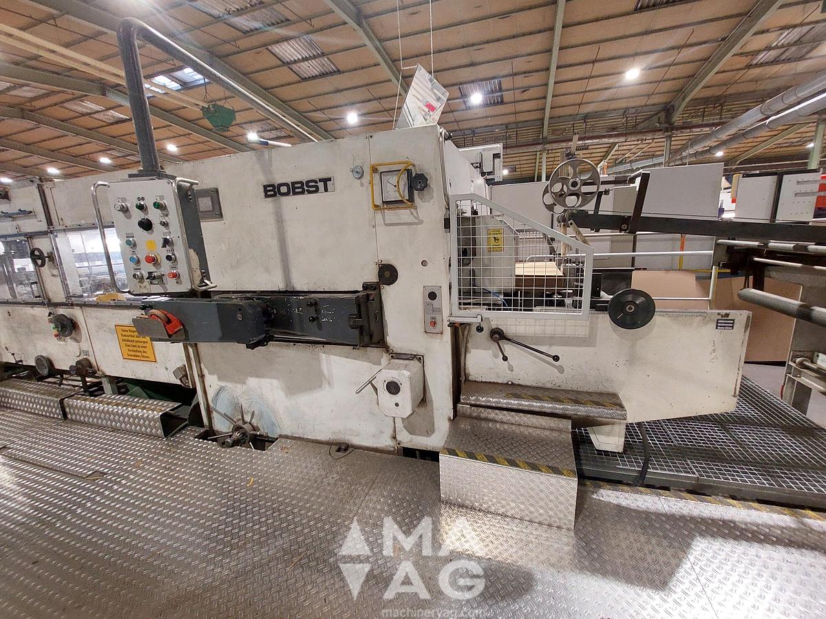 Used 1986 BOBST Autoplatine SPO 1600 + 2 color Bobst Flexo print unit