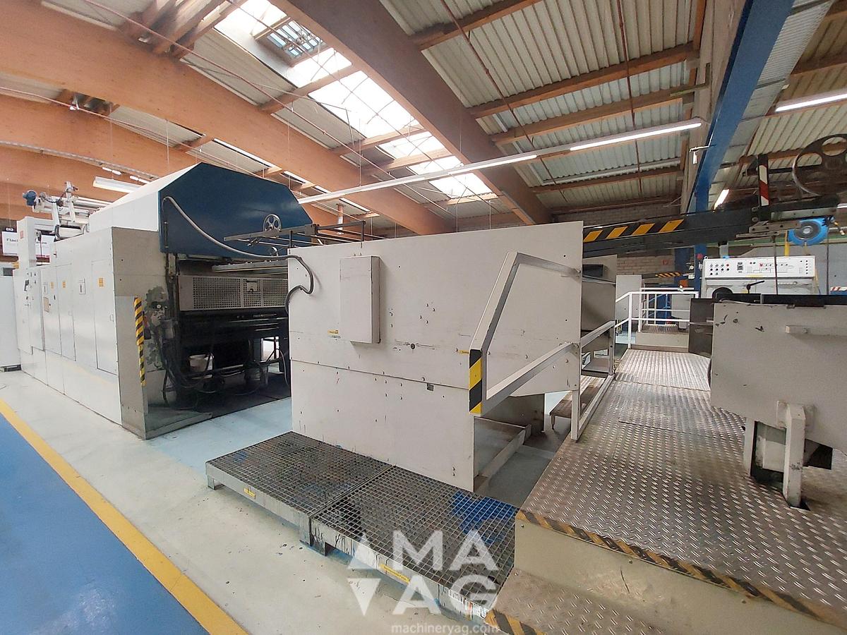 Used 1981 BOBST SPO 1600 Die Cutter + 2 Flexo + Roda Prefeeder