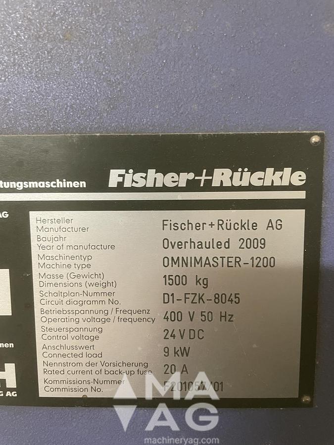 Used Fisher+Rueckle Omnimaster 1200 Veneer splicing machine, year 2009