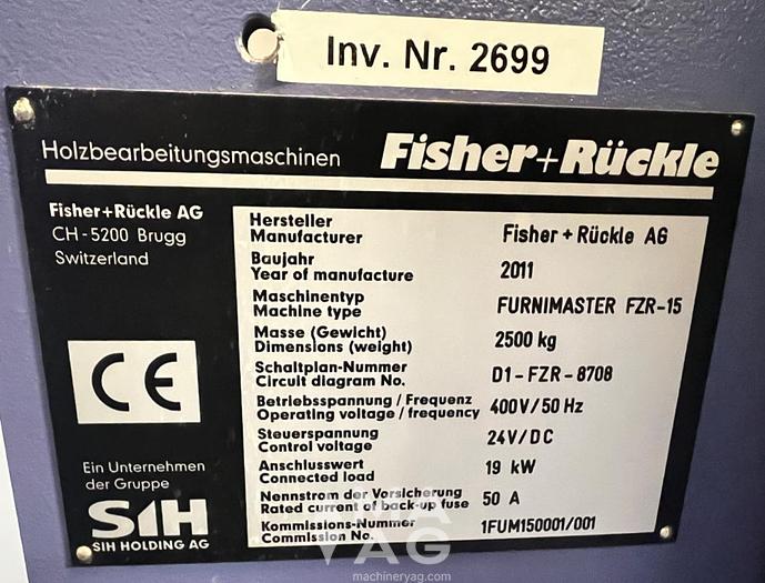 Used Veneer crossfeed splicing machine Fisher+Rueckle FZR-15+DAR25+lifting