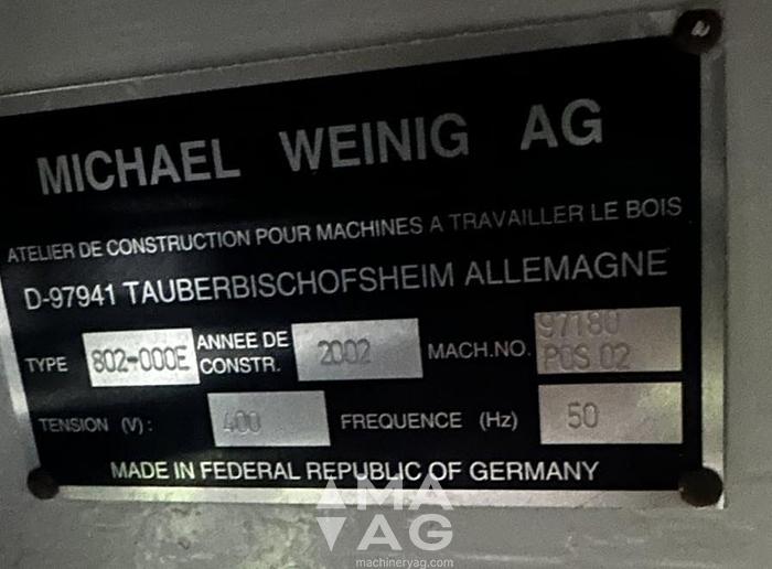 Used 2002 WEINIG 801-000E Infeed and Outfeed to moulder