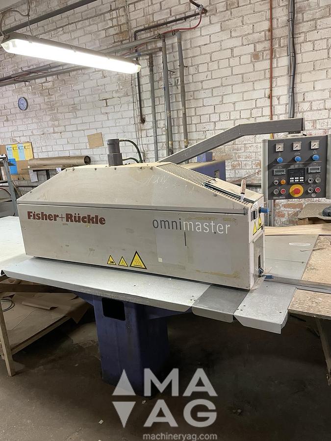 Used Fisher+Rueckle Omnimaster 1200 Veneer splicing machine, year 2009