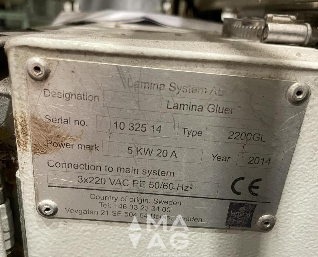 Used Lamina Gluer 2200GL, year 2014