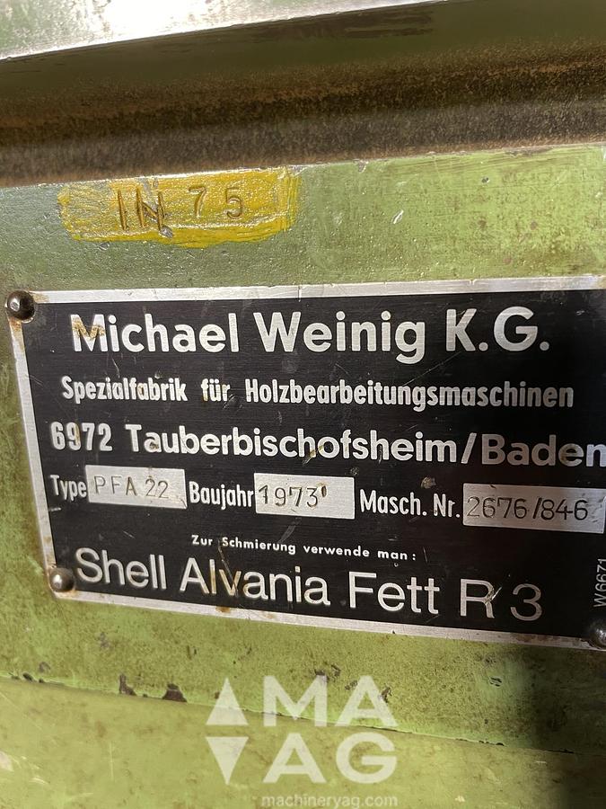 Used 1973 WEINIG PFA 22 four-sided planning moulding