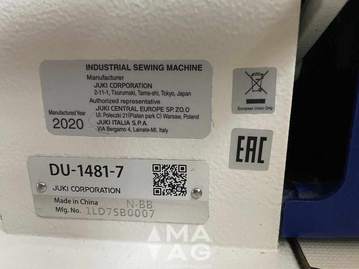 Used 2020 JUKI DU-1481-7 Industrial Sewing machine
