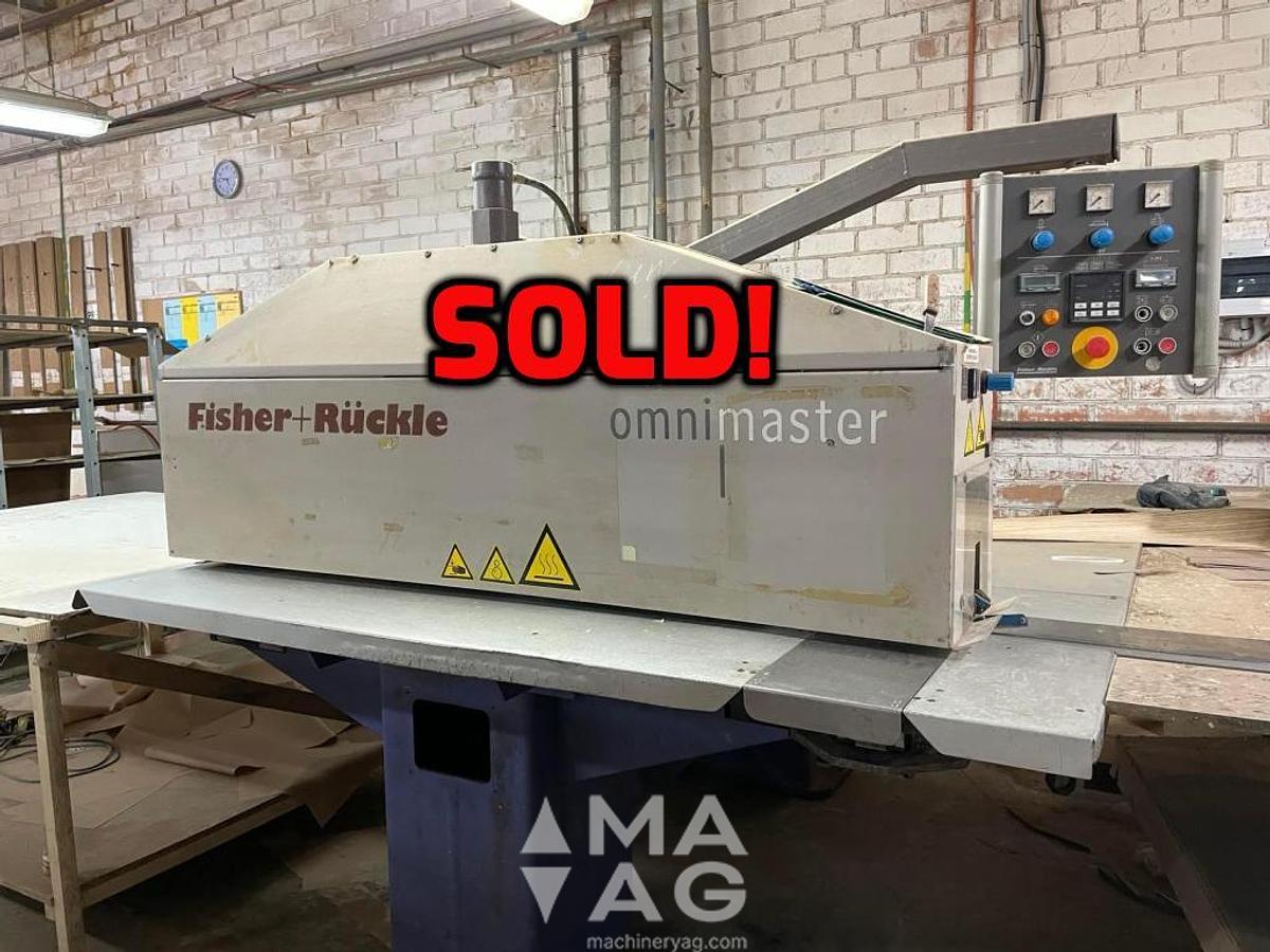 Used Fisher+Rueckle Omnimaster 1200 Veneer splicing machine, year 2009