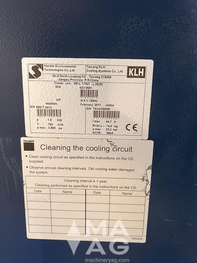 Used TRUMPF TruLaser 1030 cutting laser CO2, 2011