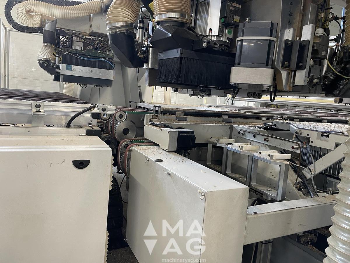 Used BIESSE FTT800 (2)+FHT+ADVANTAGE (2) Drilling, milling and dowel insertion CNC center