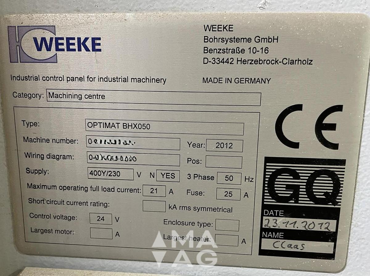 Used 2012 HOMAG BHX050 Throughfeed machining center