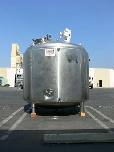 Used Feldmeier 4500 Liter 316L SS Jacketed Reactor w/ Agitator 30 PSI FV &100 PSI