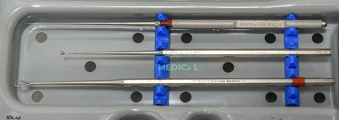 Used Smith & Nephew Myringotomy Instrument Tray Set 13-1413, Ear Specula, Forceps, Suction