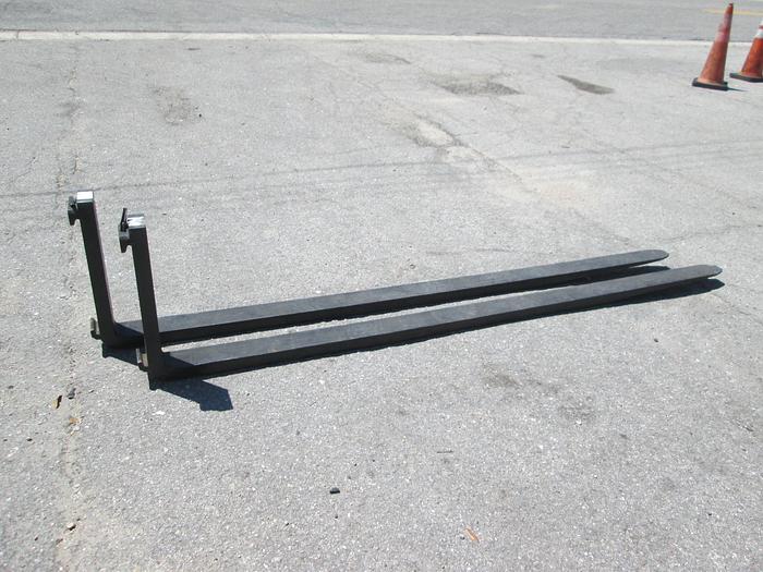 Used 8' Forklift Forks, 4" Wide, 16" carriage