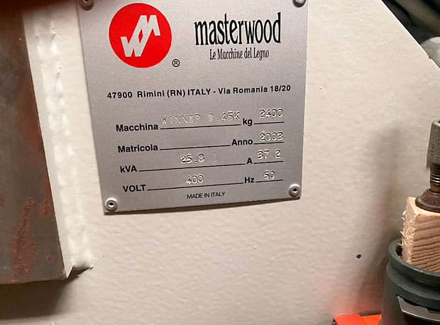 Used Masterwood Winner 2.4k - CNC Machining Center - 2003