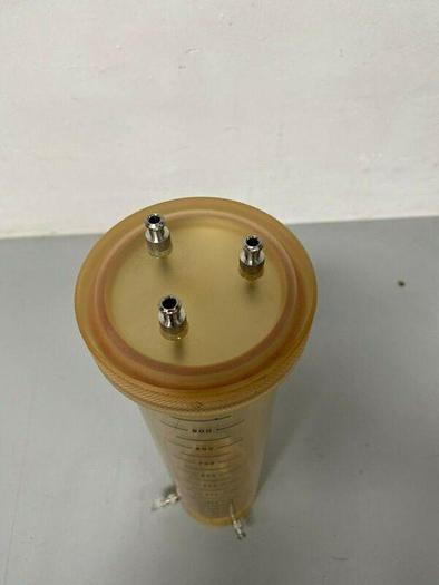 Used Acrylic 1000mL VL1106-305 Vessel w/ Multiple .25" Fittings