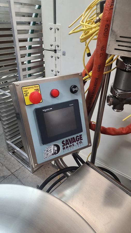 Used SAVAGE BROTHERS 450-LB CHOCOLATE PANNER TANK & PUMP, (#1072C)