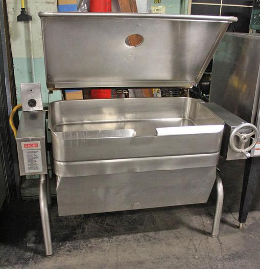 Used GROEN 40 GAL. NAT. GAS MANUAL TILTING BRAISING PAN SKILLET, #HFP/1-4 (#897)