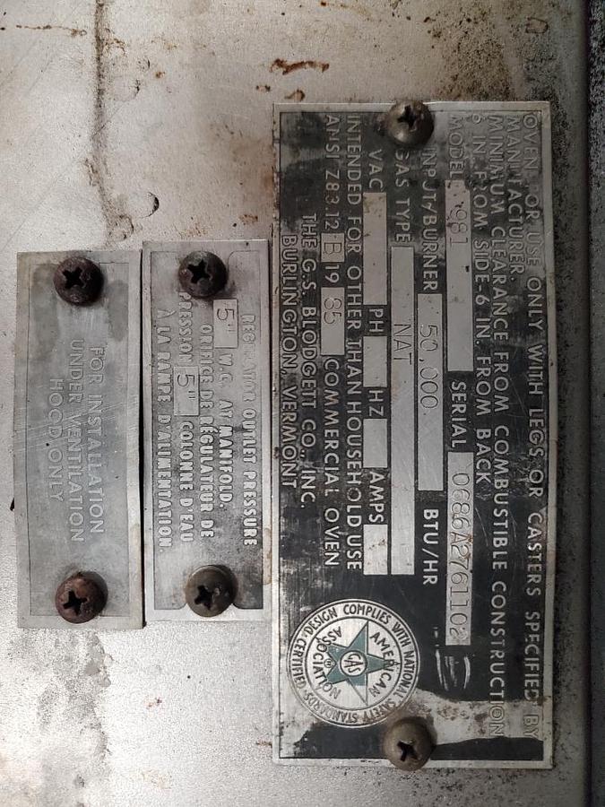 Used WORLD FAMOUS BLODGETT #951 & 981 BAKE, BREAD, PIZZA, ROAST OVENS. (#1048C)