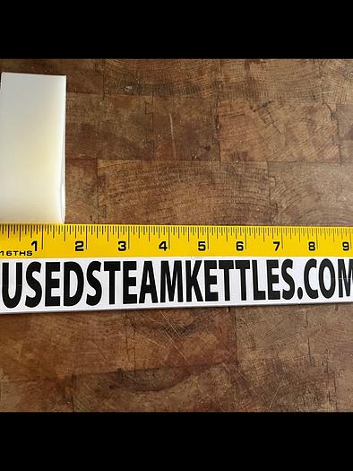 Used HAMILTON STYLE STEAM KETTLE POLY SCRAPER w/ HOLE & SLOT, 3-7/8" LONG x 1.5" WIDE