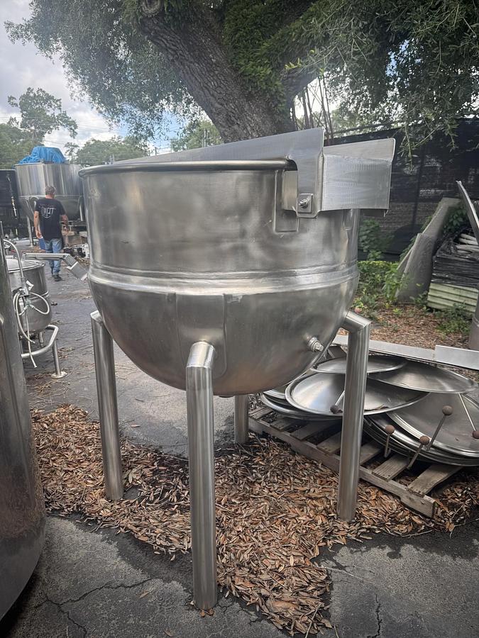 Used STEAM KETTLE 150 GAL DIRECT STEAM w/ NEW SINGLE MOTION AGITATION & SCRAPE SURFACE !