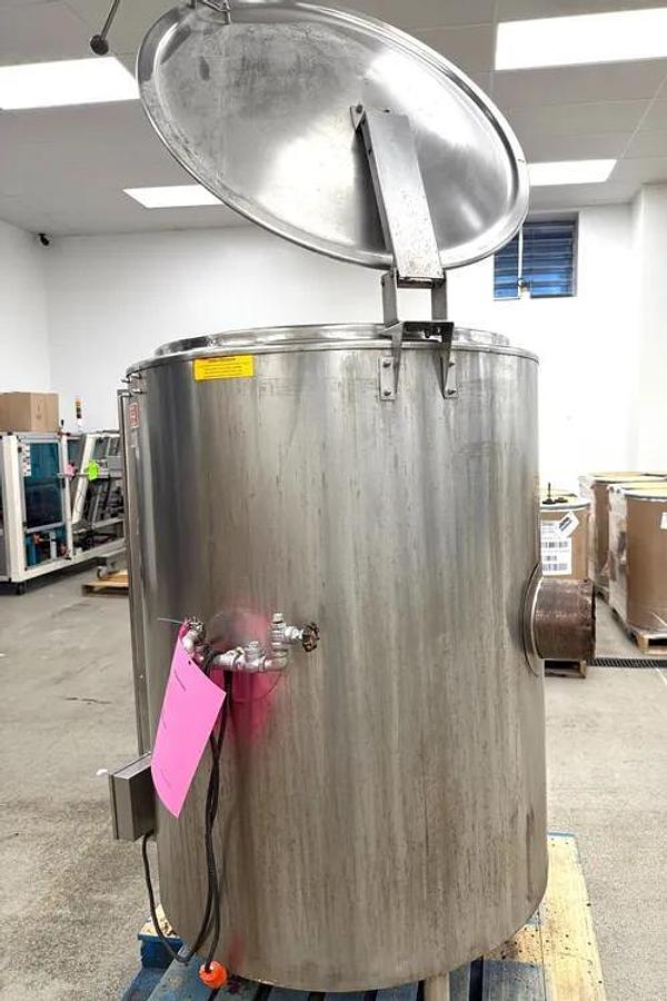 Used GROEN #AH/1E-100, NAT. GAS, STATIONARY 100 GAL. SELF CONTAINED STEAM KETTLE, 1124-C