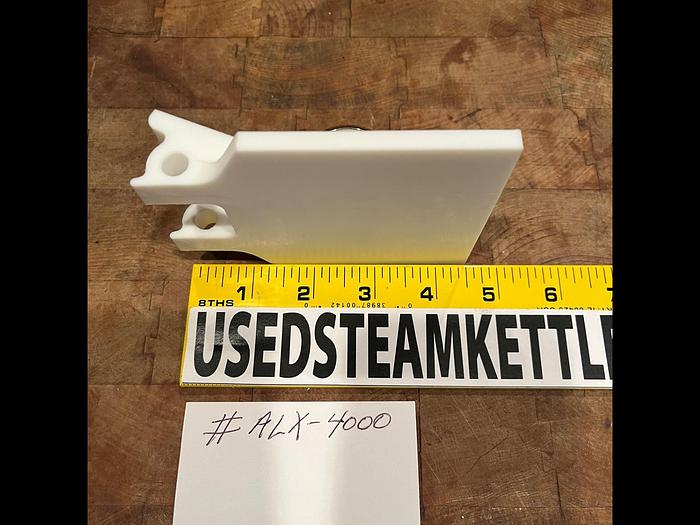 STRAIGHT FRONT EDGE STEAM KETTLE SCRAPER 3.5" WIDE X 4.5" LONG X 1/4" THICK, H.D. POLY, (#ALX-4000)