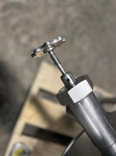 Used  CLEVELAND #KEL-40-T, 40 GAL. ELECTRIC TILTING STEAM KETTLE, 2" TDO, S/S COVER (#1024)