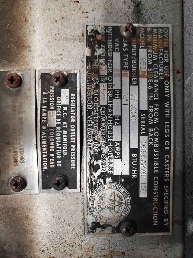 Used WORLD FAMOUS BLODGETT #951 & 981 BAKE, BREAD, PIZZA, ROAST OVENS. (#1048C)