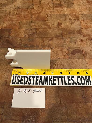 STRAIGHT FRONT EDGE STEAM KETTLE SCRAPER 3.5" WIDE X 4.5" LONG X 1/4" THICK, H.D. POLY, (#ALX-4000)