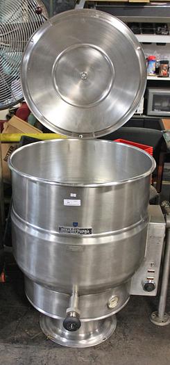 Used  WORLD FAMOUS: "MARKET FORGE" #EP-40, 40 GAL. STATIONARY STEAM KETTLE w/ STAINLESS STEEL COVER & 2" TDO.