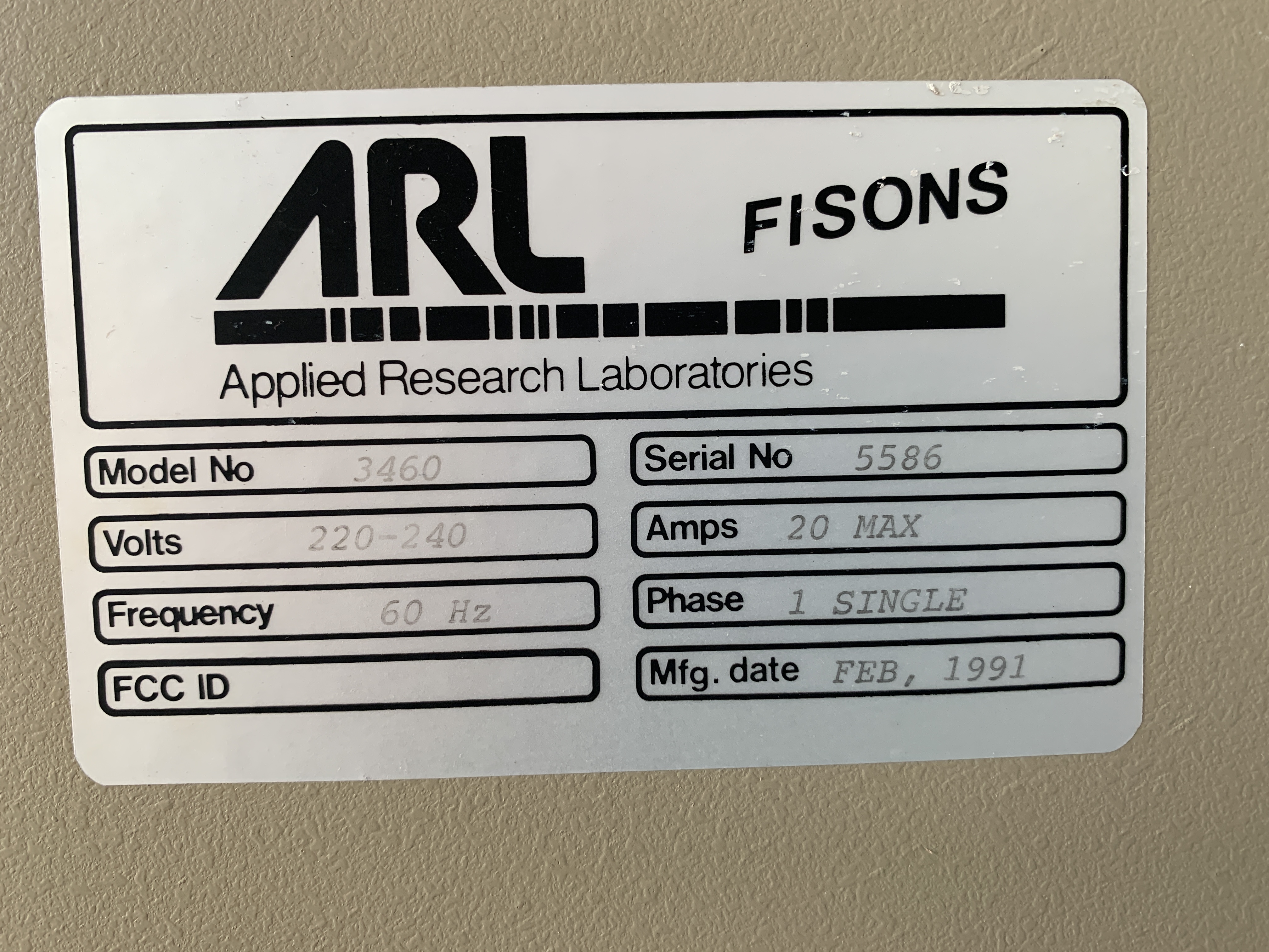 Used Fisons ARL Metal Analyzer  3460