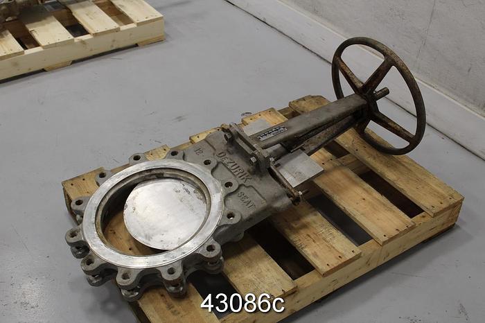 Used Dezurik 12" Hand Operated Knife Gate Valve #43086