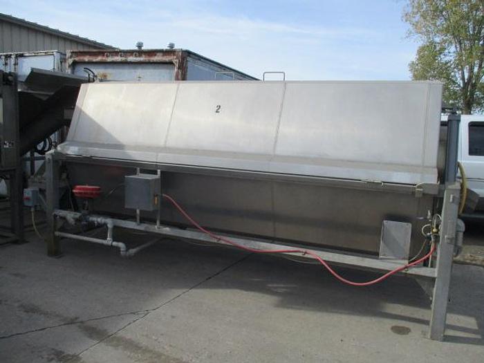 Used Lyco Rotary Steam Blancher, 48" dia x 12' long with Loading system
