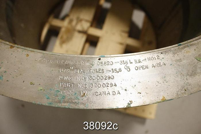 Used Black Clawson 24P Pressure Screen Basket, Holes 0.79" #38092