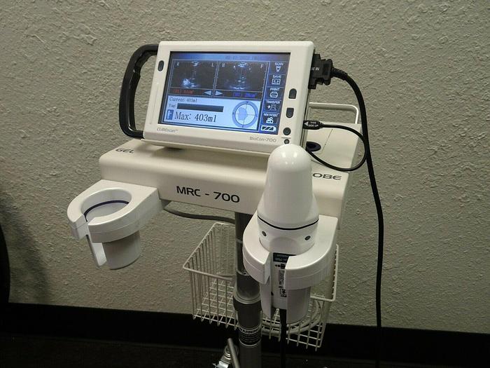 Used CubeScan Mcube BioCon-700 Bladder Scanner W/ Transducer, Cart & Power Supply