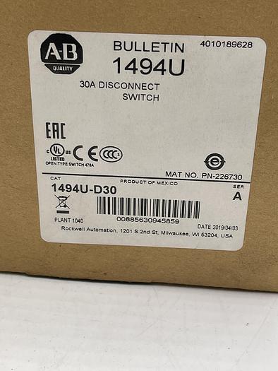 Allen-Bradley 1494U-D30 Ser A 