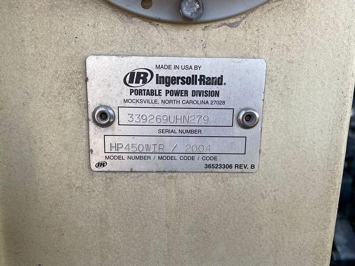Used INGERSOLLRAND COMPRESSOR AND SANDBLAST COMBO HP450