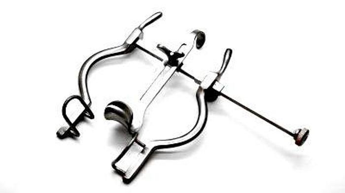 Used Retractor Self Retaining Abdominal Balfour Baby with Central Blade