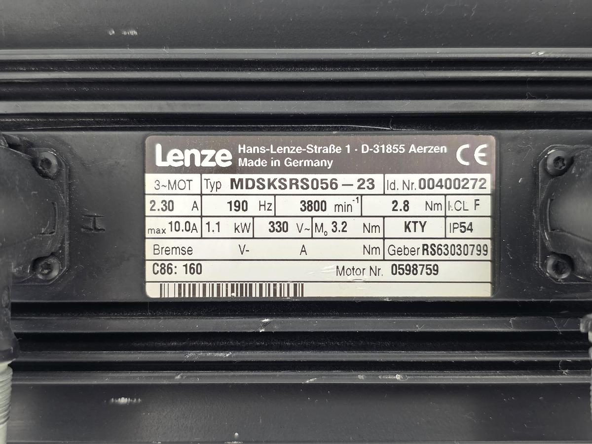 Gebraucht LENZE MDSKSRS-23 Sevomotor 00400272