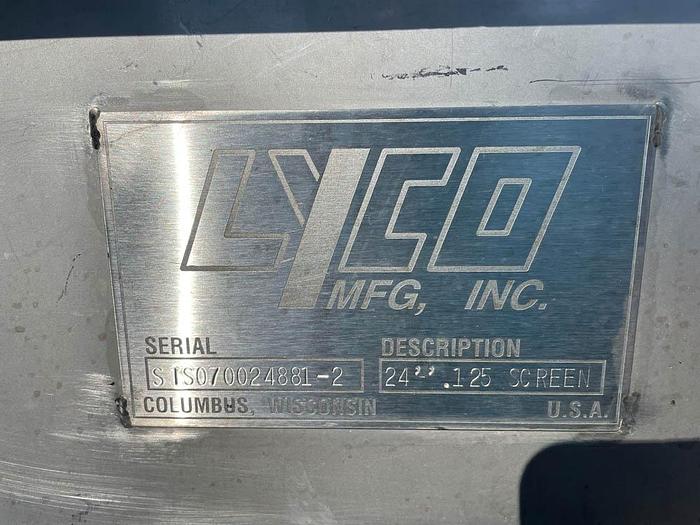 Used Lyco Mfg. Stationary Product/Waste Water Dewatering Screens